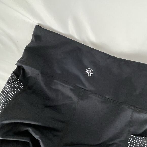 Senita Dot Reflective Leggings Running Workout Size M Side Pockets - Picture 3 of 5